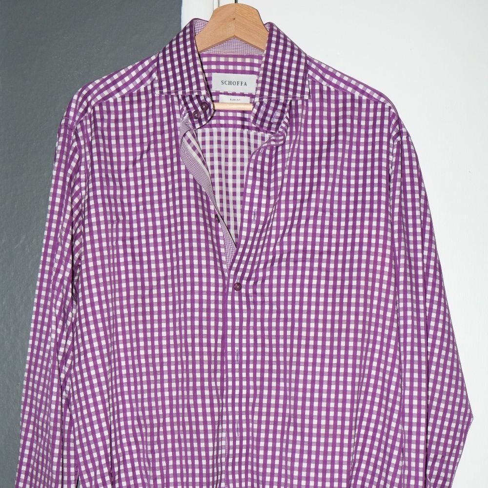 Schoffa Men's LS Shirt, Slim fit, 16 neck